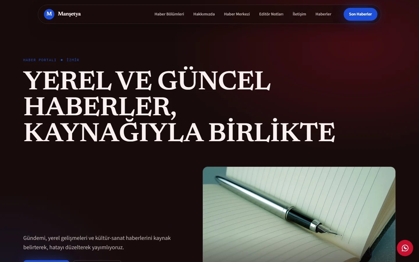 Haber Portalı — Gece teması