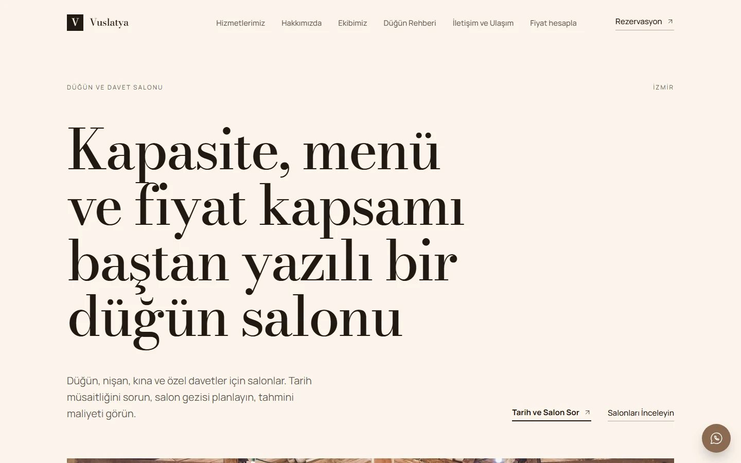 Düğün Salonu — Yalın teması