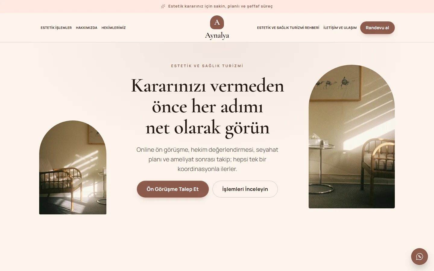 Estetik / Sağlık Turizmi — Butik teması
