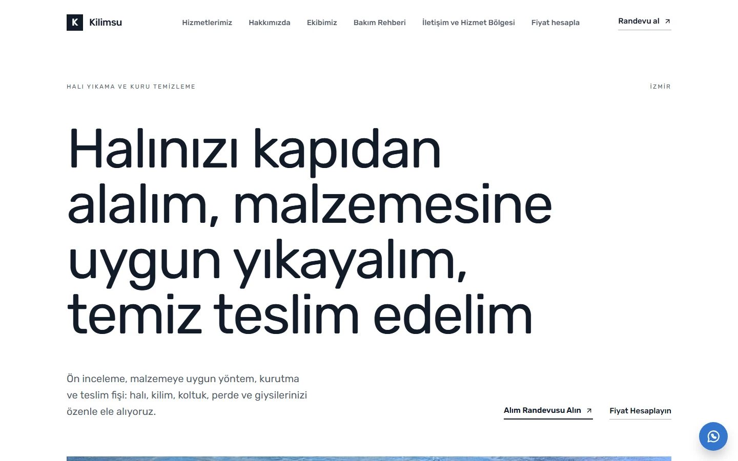 Halı Yıkama / Kuru Temizleme — Yalın teması