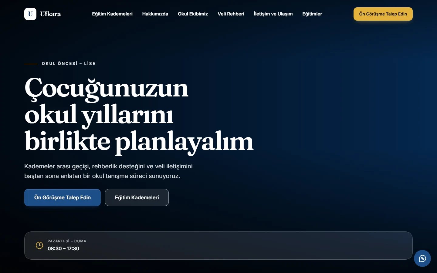 Özel Okul — Vitrin teması