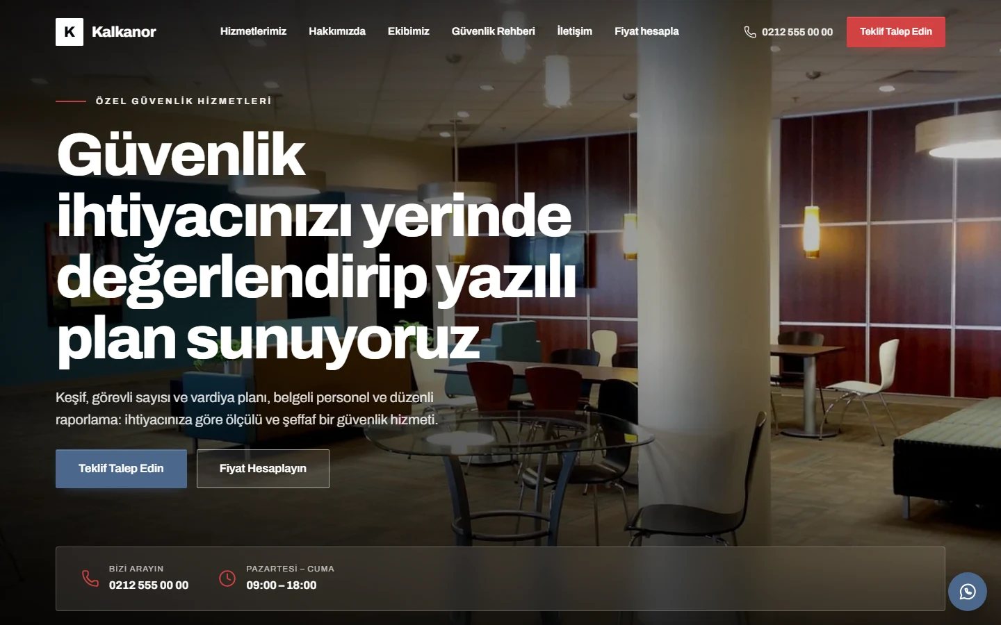 Güvenlik Firması — Vitrin teması