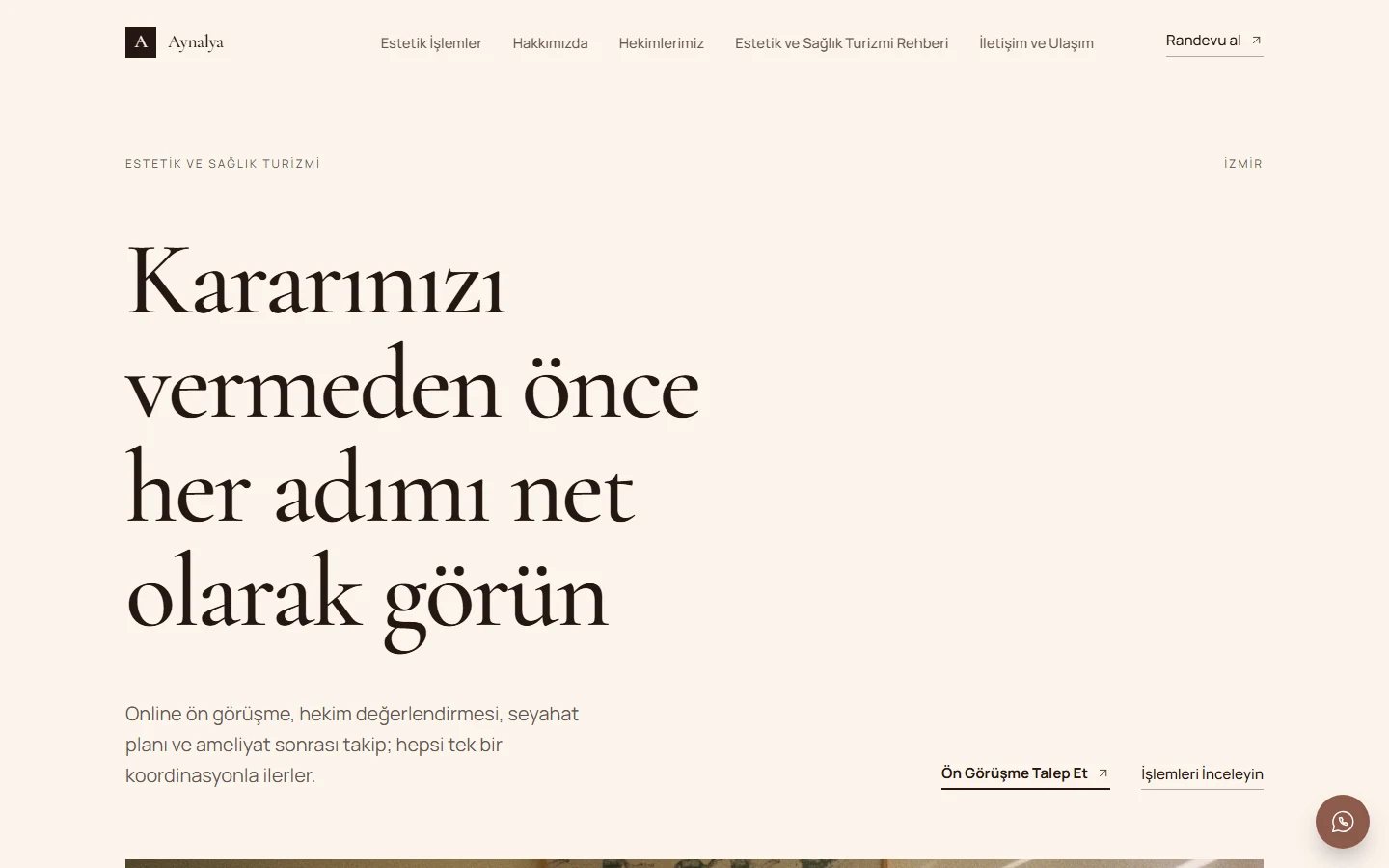Estetik / Sağlık Turizmi — Yalın teması